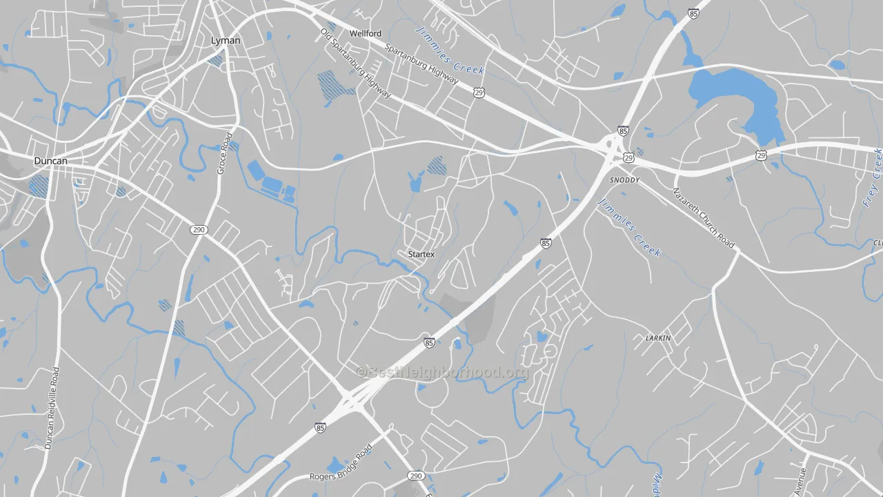 Transit Grade map of Startex, SC