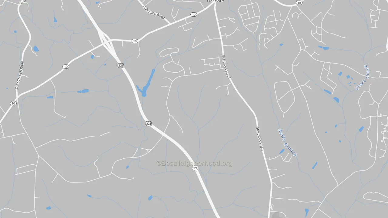 Transit Grade map of Startown, NC