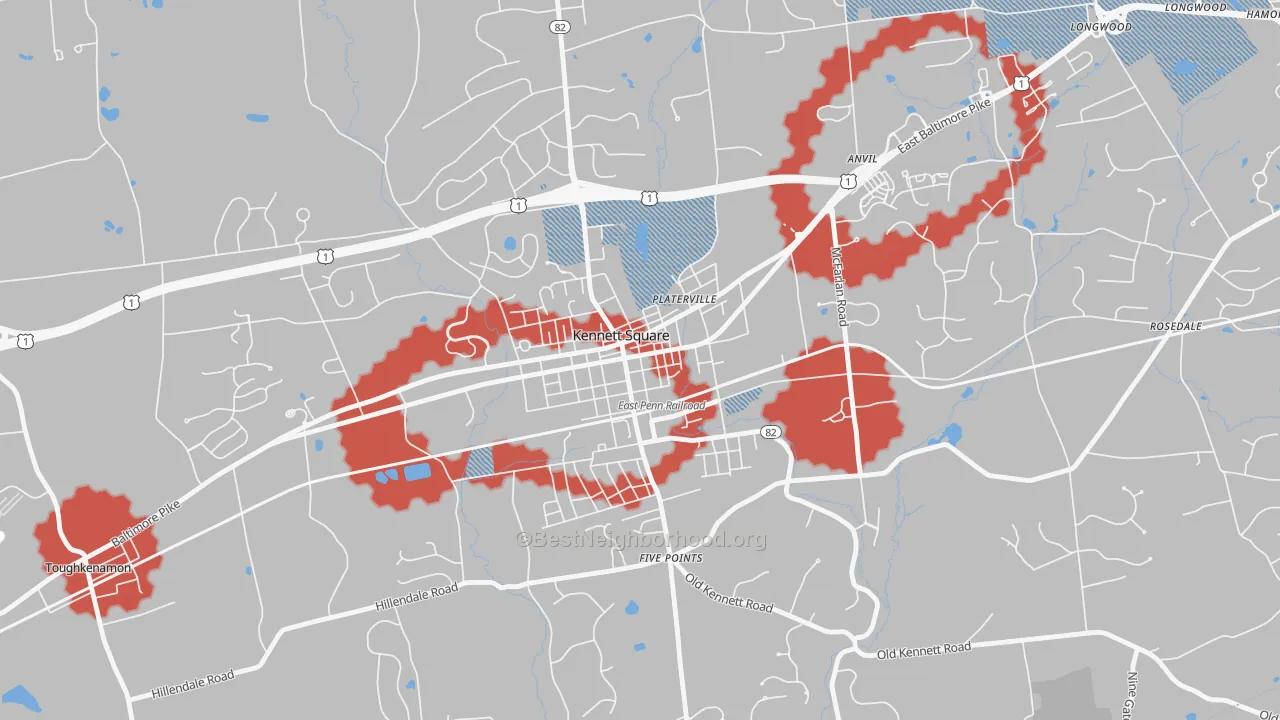 Transit Grade map of State and Cypress, Kennett Square, PA