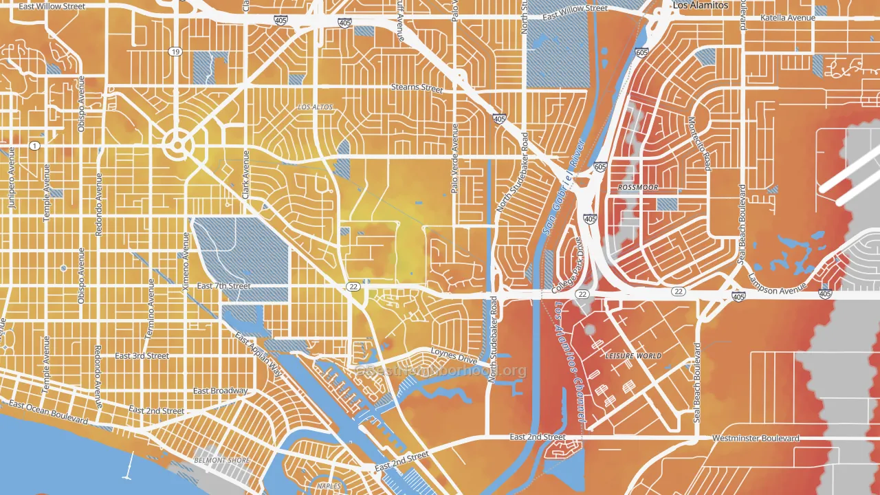 Transit Grade map of State College Area, Long Beach, CA