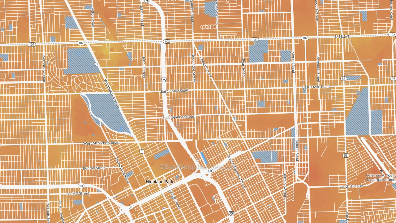 Transit Grade map of State Fair-Nolan, Highland Park, MI