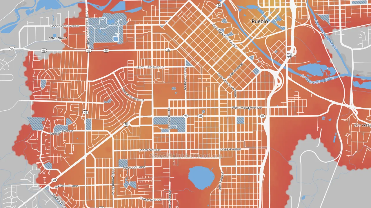 Transit Grade map of State Fair, Pueblo, CO
