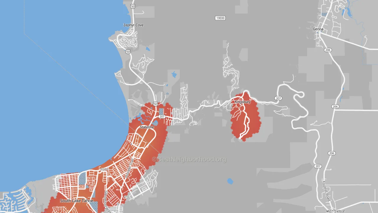 Transit Grade map of Stateline, NV