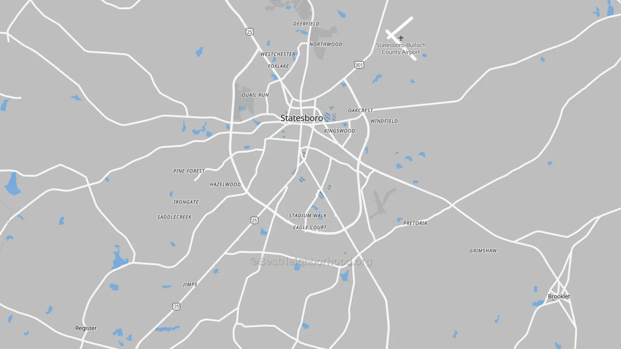 Transit Grade map of Statesboro, GA