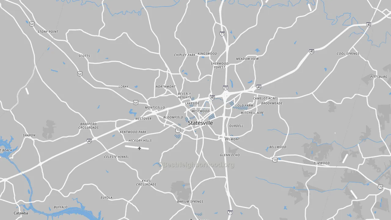 Transit Grade map of Statesville, NC