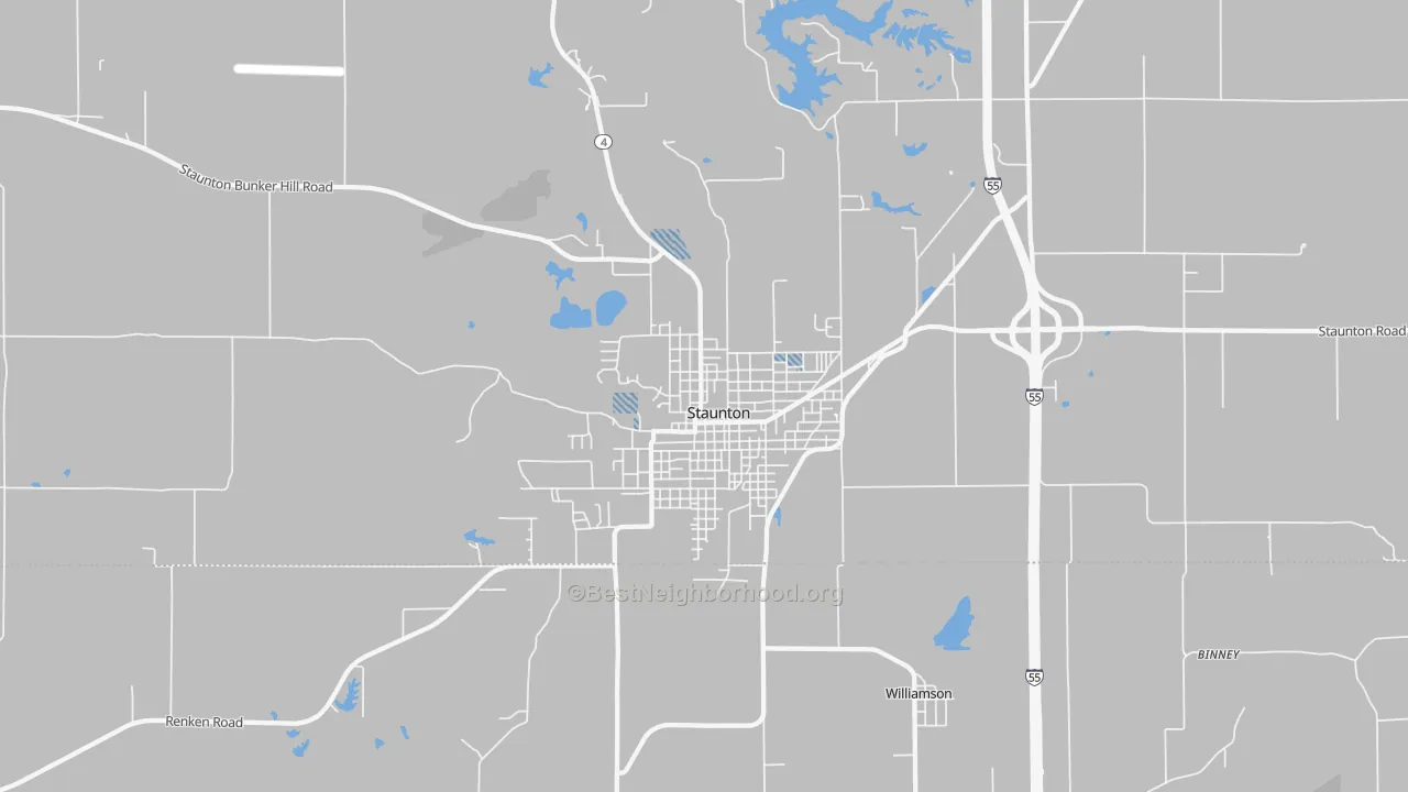 Transit Grade map of Staunton, IL