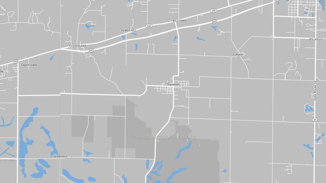 Transit Grade map of Staunton, IN
