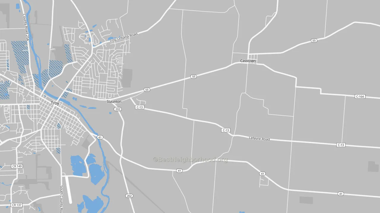 Transit Grade map of Staunton, OH