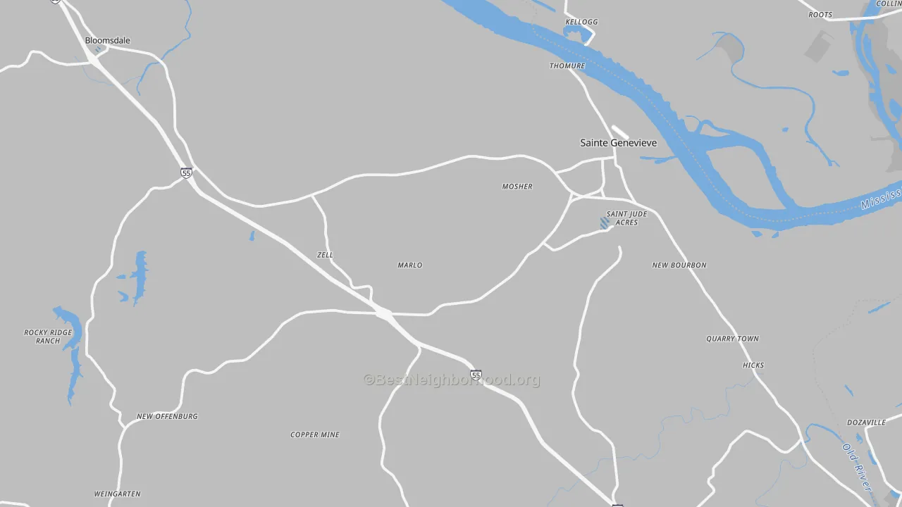 Transit Grade map of Ste. Genevieve, MO