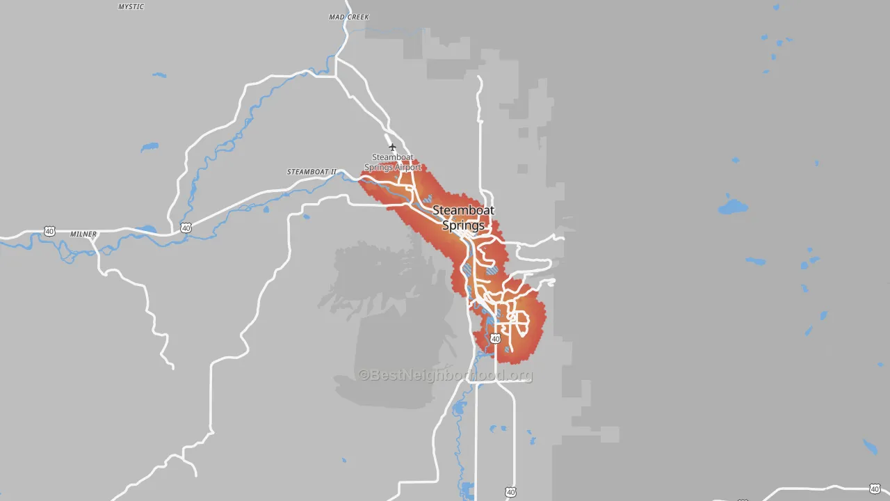 Transit Grade map of Steamboat Springs, CO