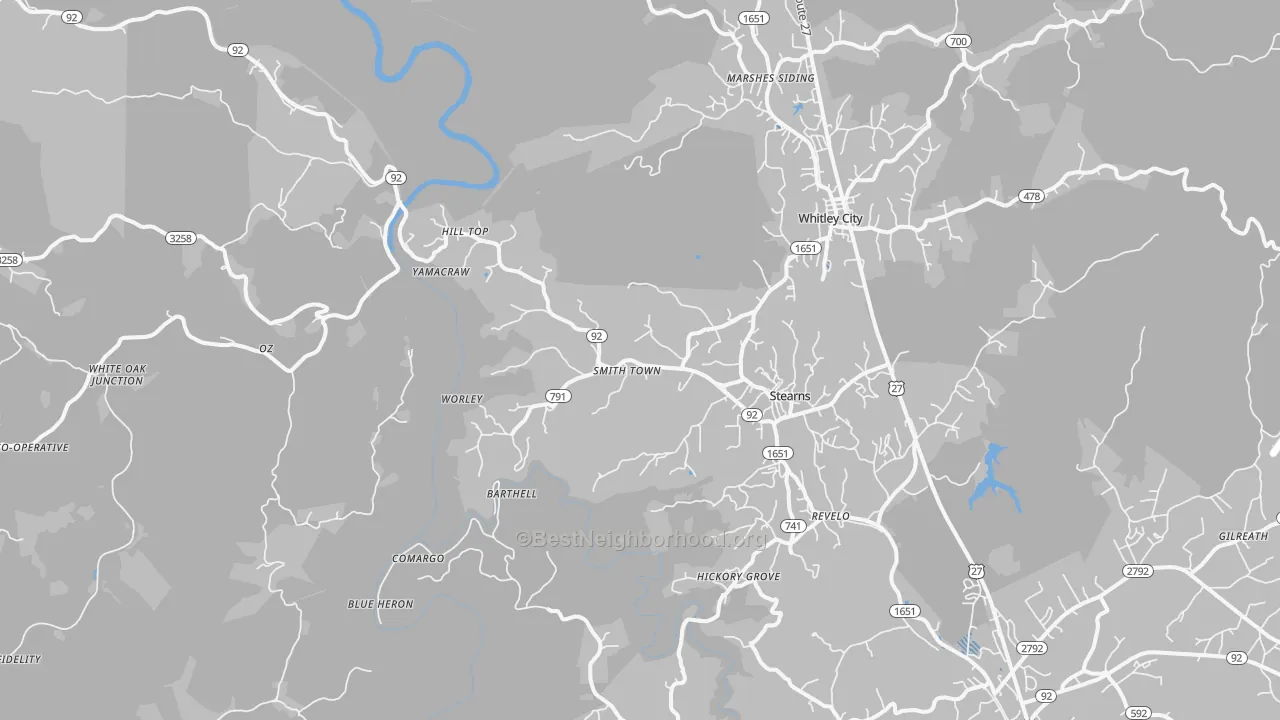 Transit Grade map of Stearns, KY