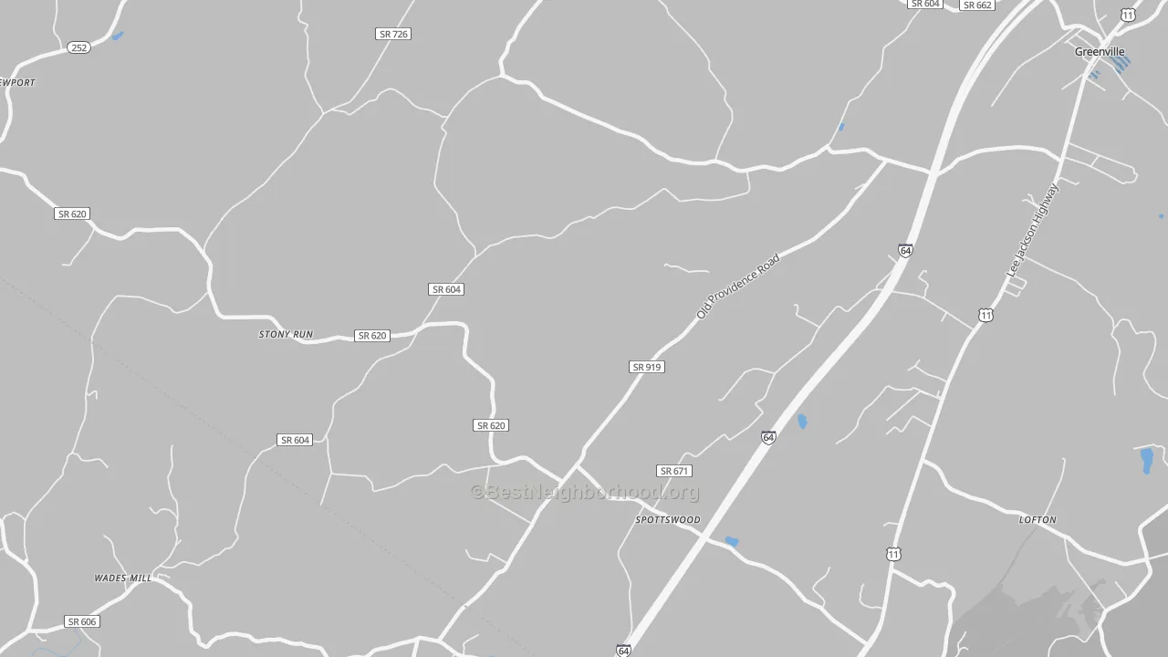 Transit Grade map of Steeles Tavern, VA