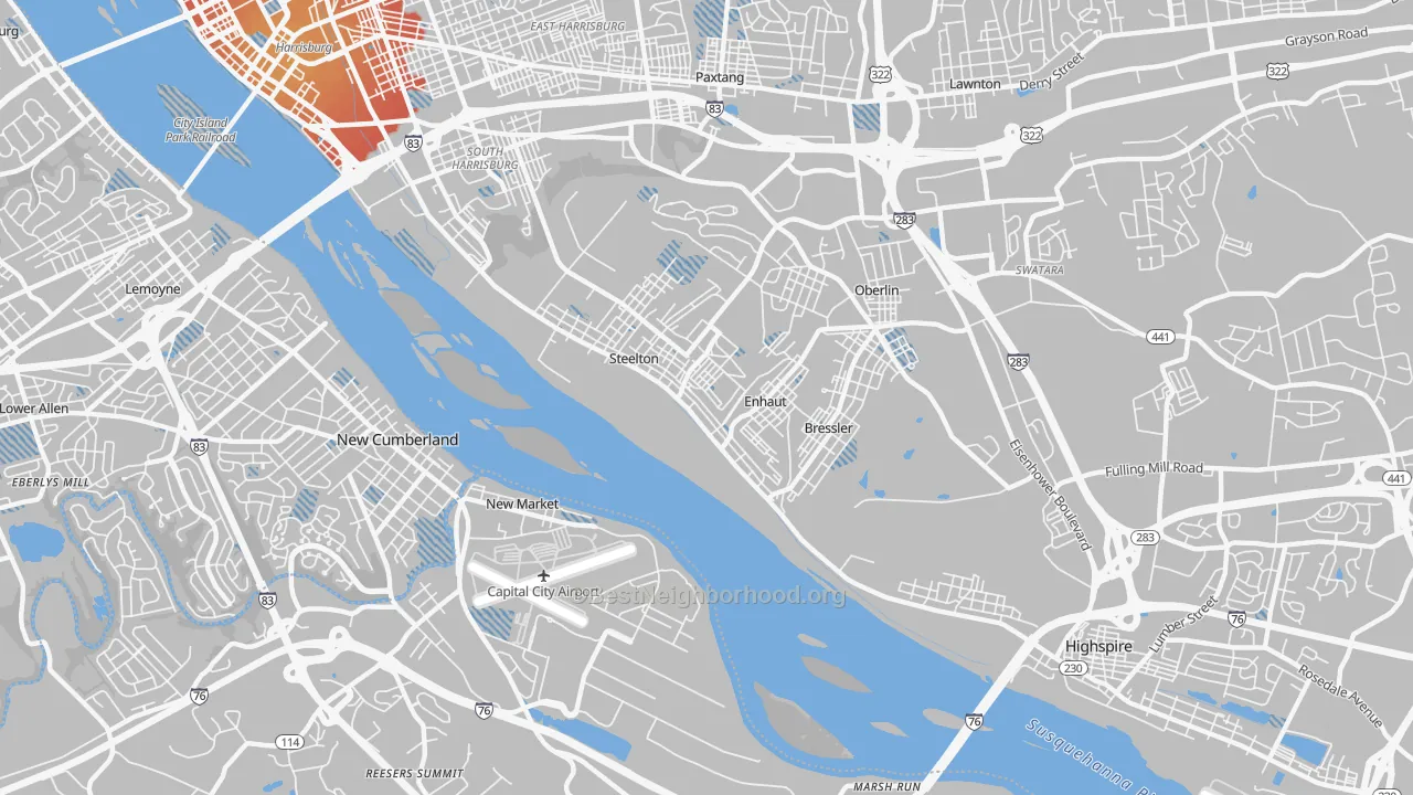 Transit Grade map of Steelton, PA