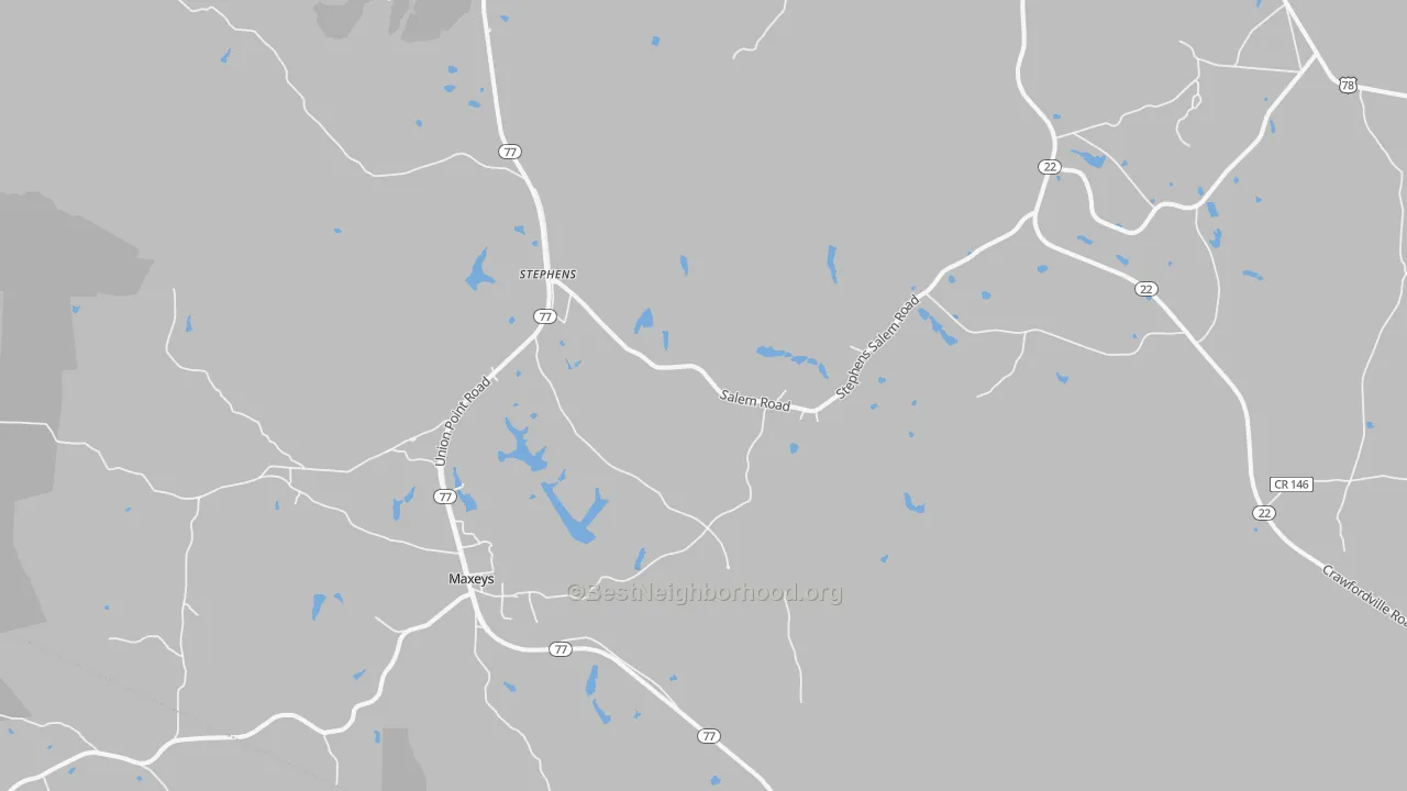 Transit Grade map of Stephens, GA