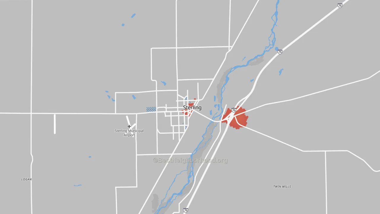 Transit Grade map of Sterling, CO