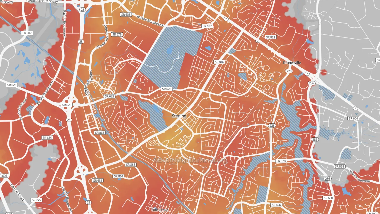 Transit Grade map of Sterling Park, Sterling, VA