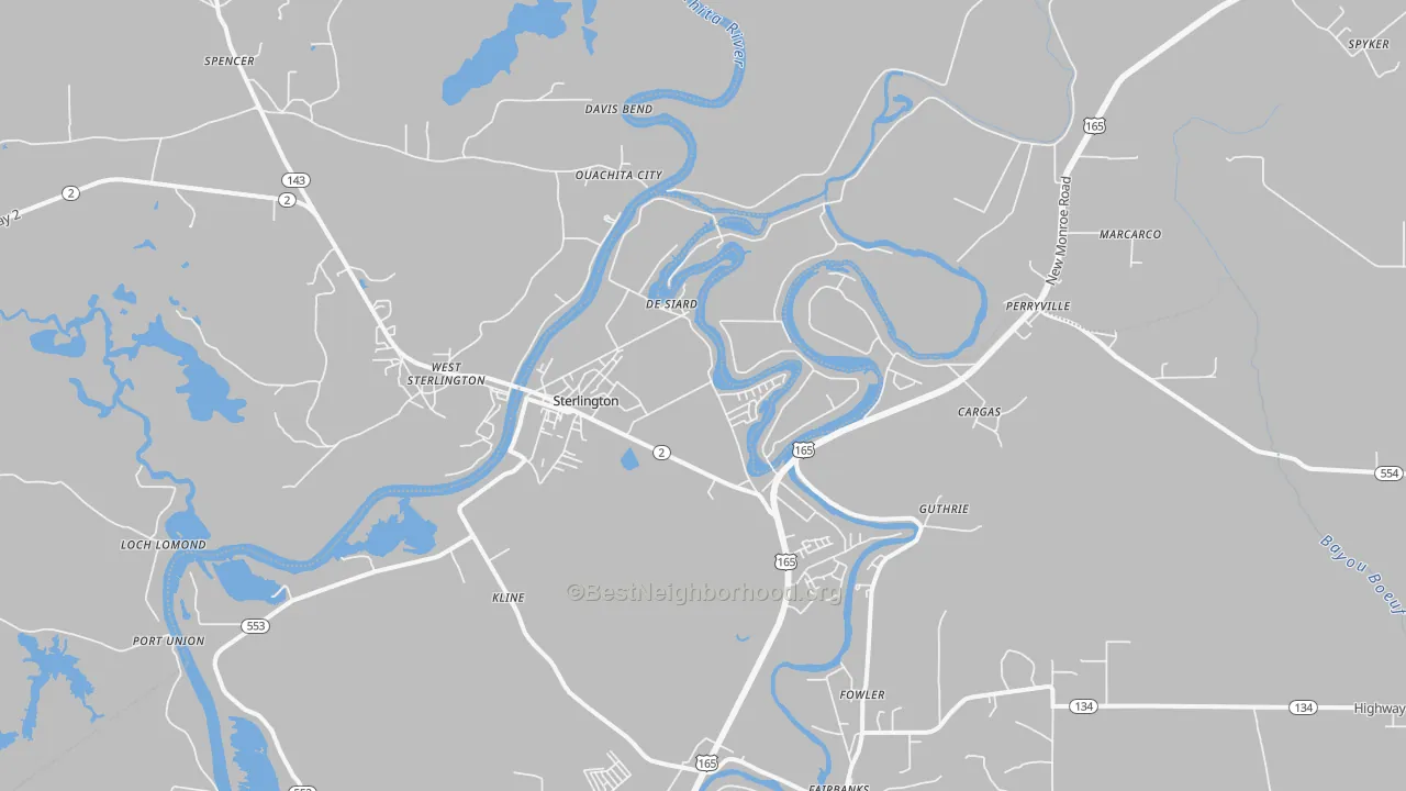 Transit Grade map of Sterlington, LA