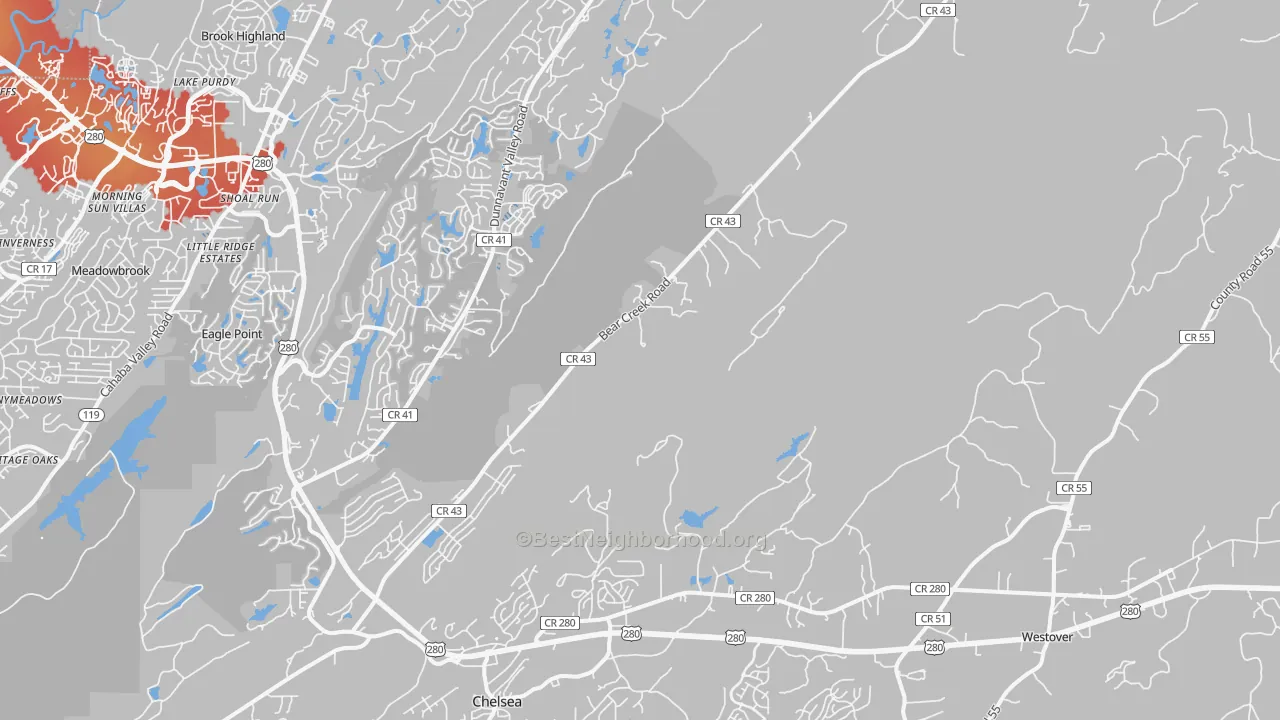 Transit Grade map of Sterrett, AL