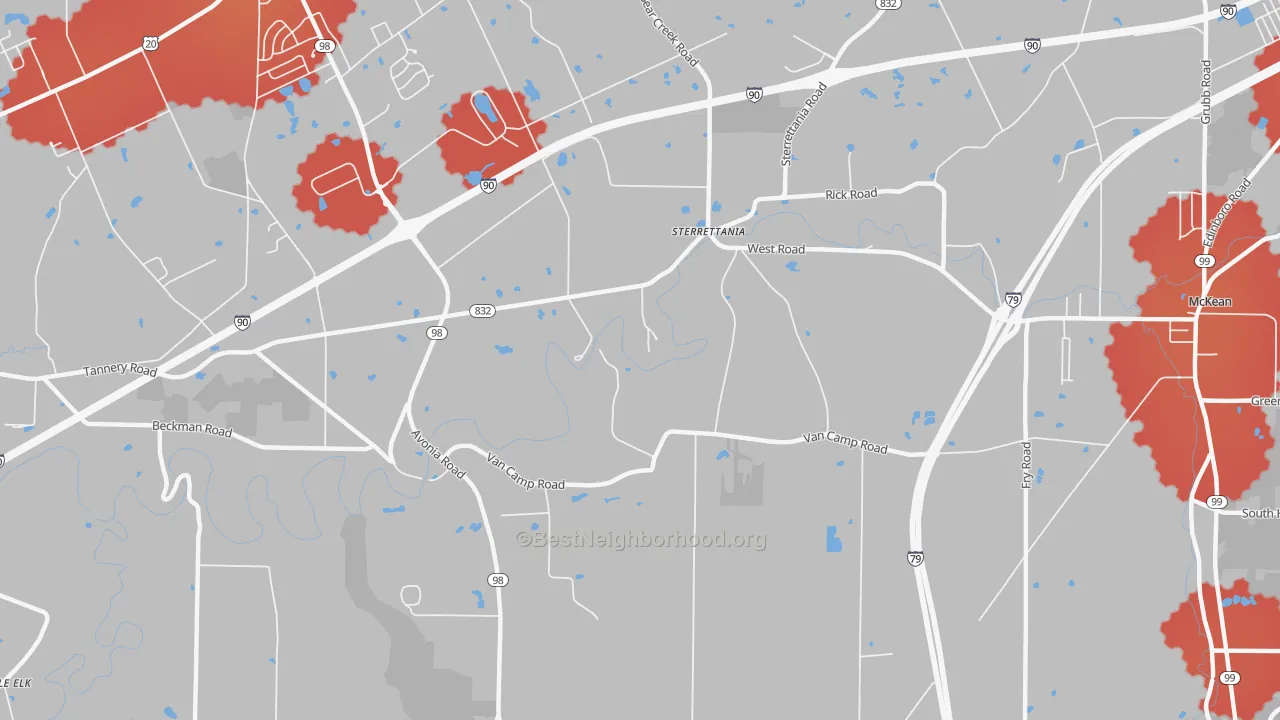 Transit Grade map of Sterrettania, PA