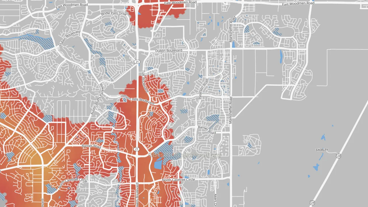 Transit Grade map of Stetson Hills, Colorado Springs, CO