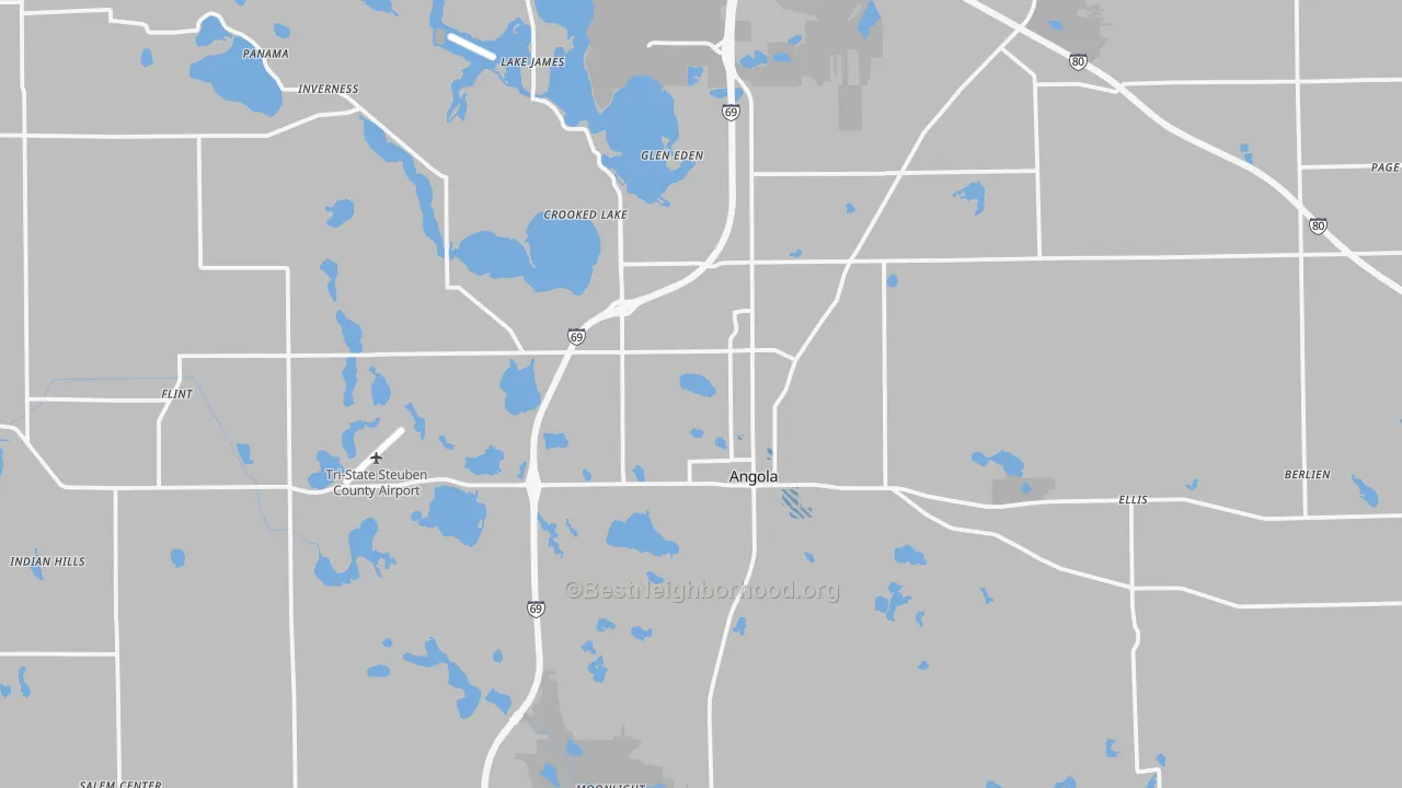 Transit Grade map of Steuben County, IN