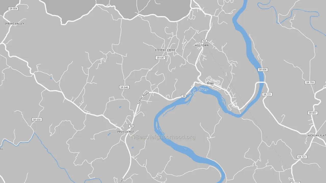 Transit Grade map of Stevens Creek, VA