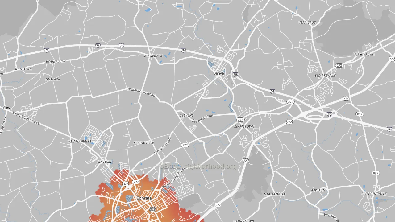 Transit Grade map of Stevens, PA