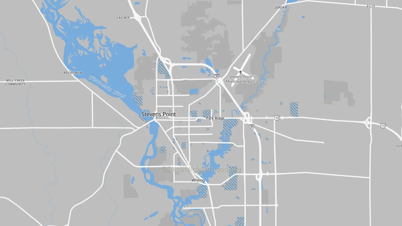 Transit Grade map of Stevens Point, WI