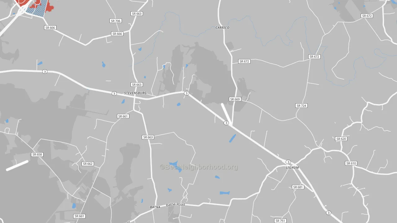 Transit Grade map of Stevensburg, VA