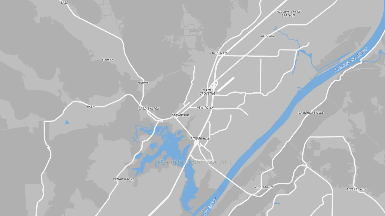 Transit Grade map of Stevenson, AL