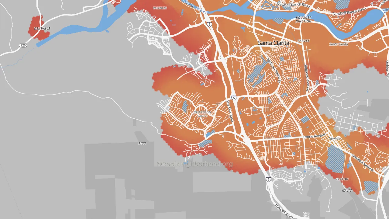 Transit Grade map of Stevenson Ranch, CA