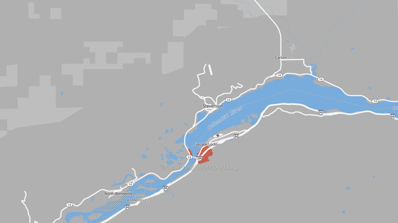 Transit Grade map of Stevenson, WA