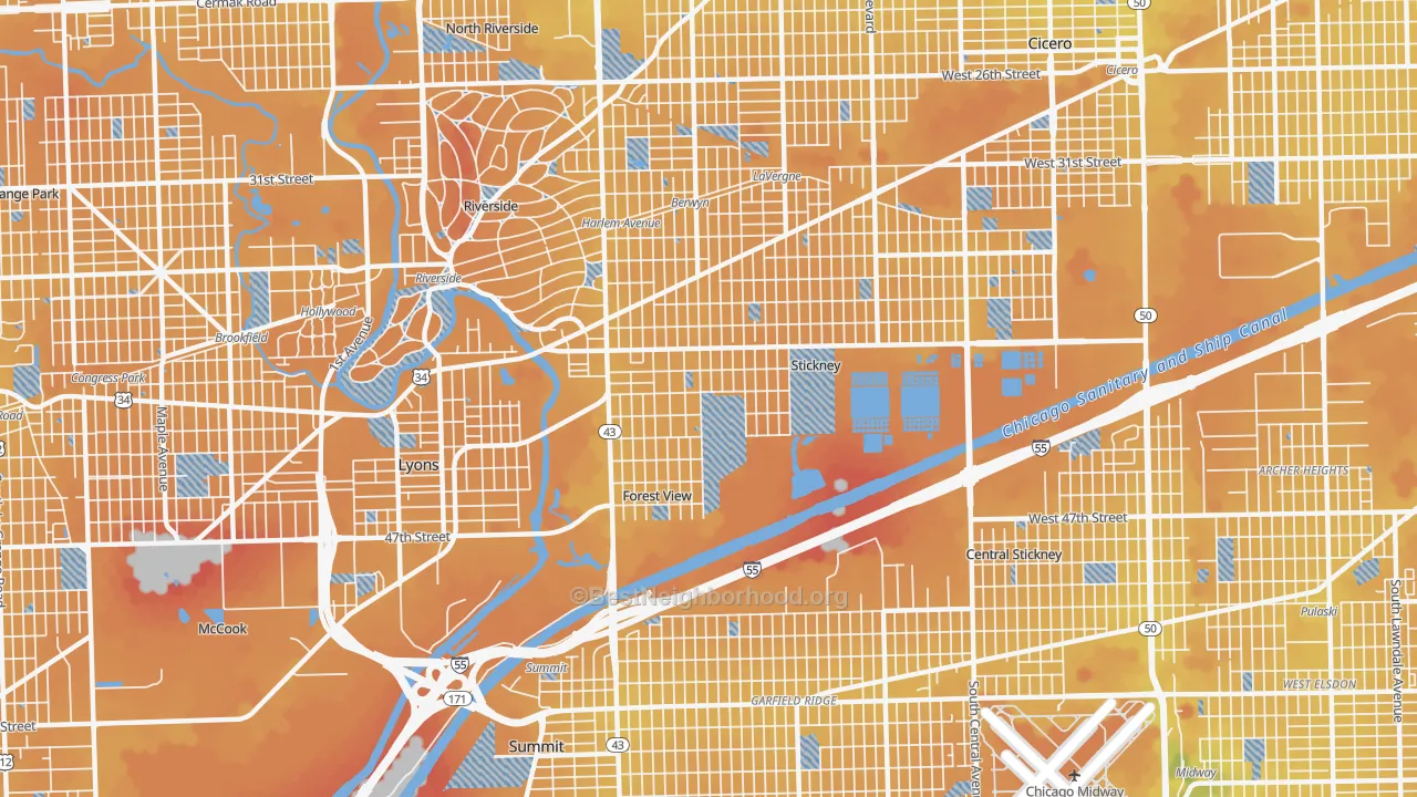 Transit Grade map of Stickney, IL