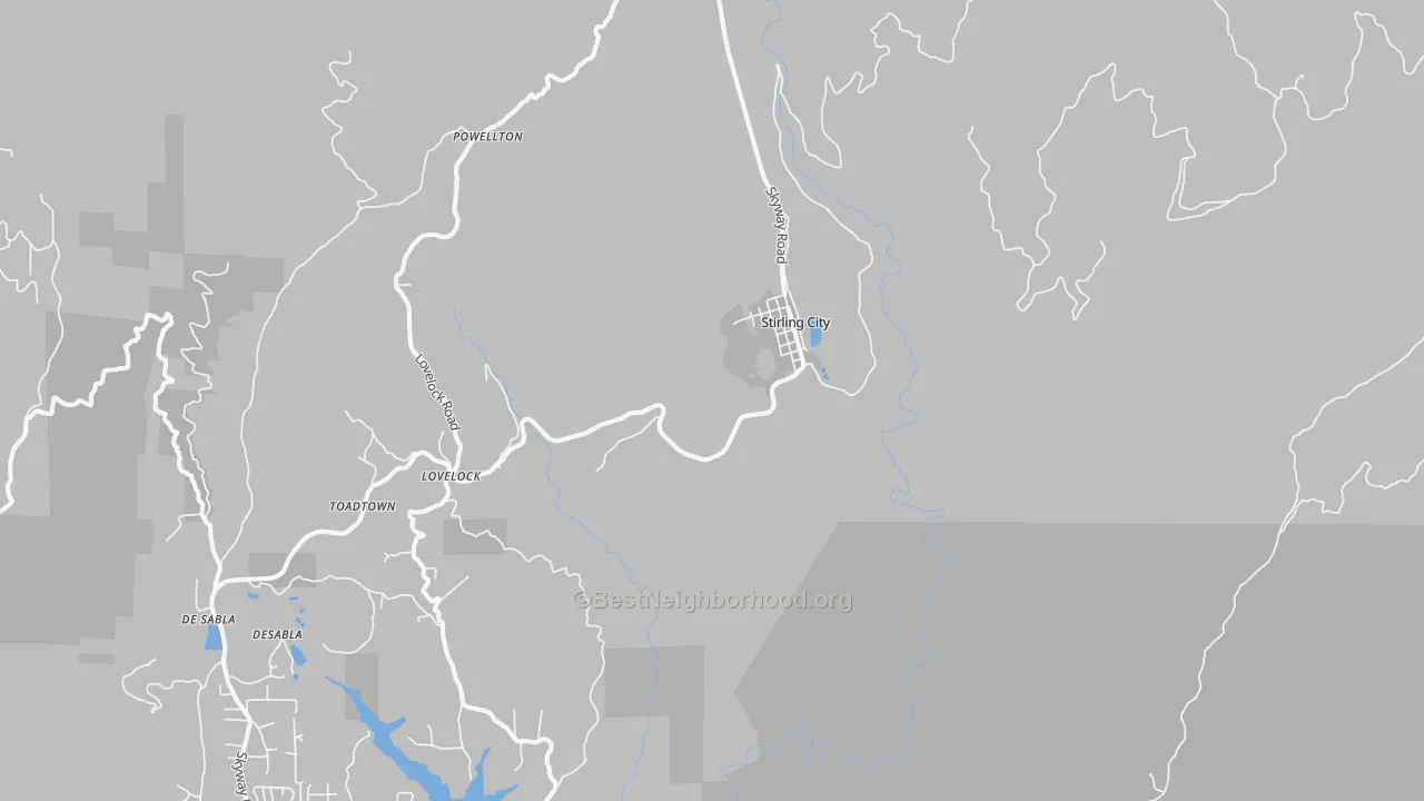 Transit Grade map of Stirling City, CA
