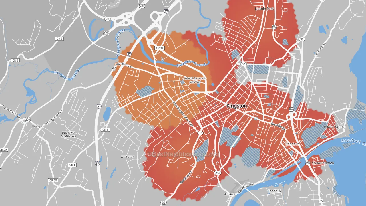 Transit Grade map of Stockade District, Kingston, NY