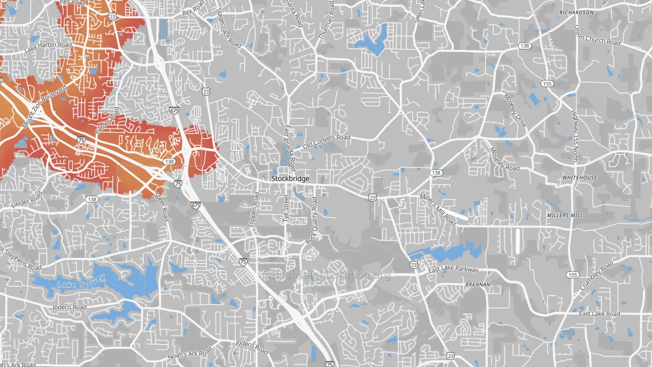 Transit Grade map of Stockbridge, GA
