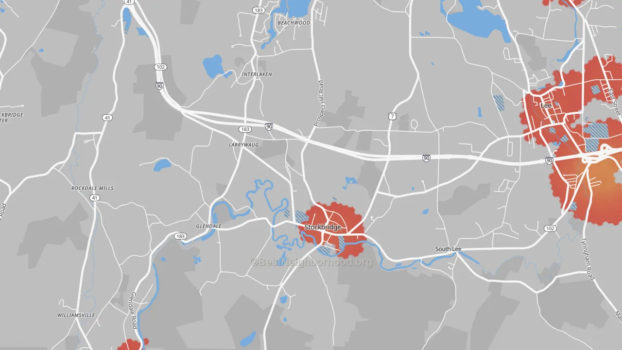 Transit Grade map of Stockbridge, MA