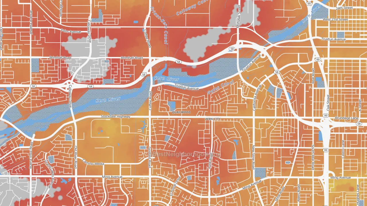 Transit Grade map of Stockdale Greens, Bakersfield, CA