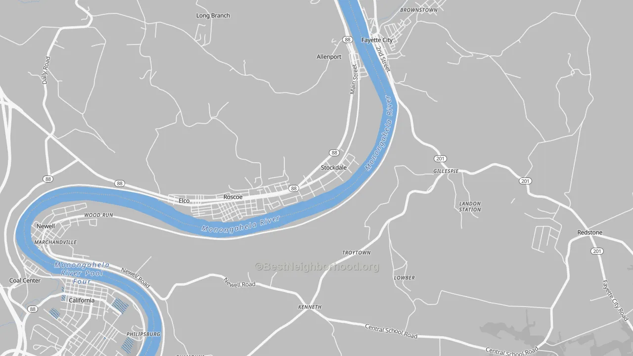 Transit Grade map of Stockdale, PA