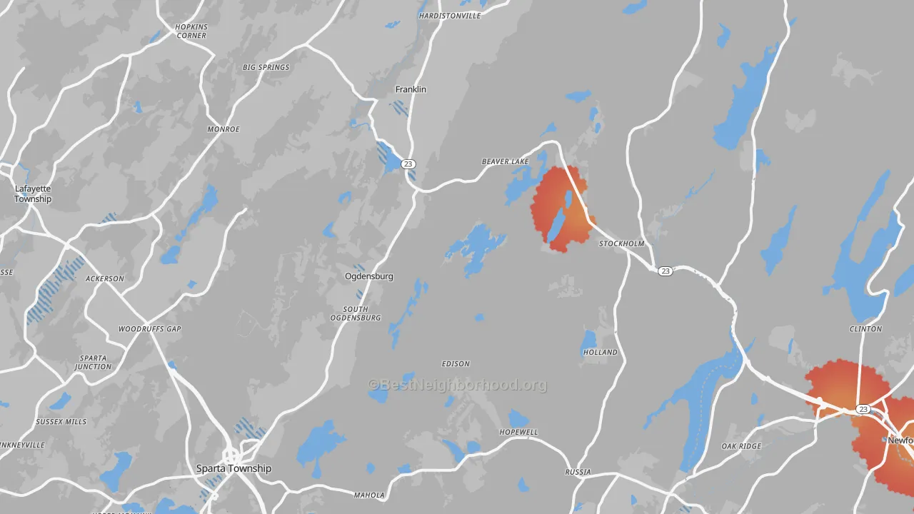 Transit Grade map of Stockholm, NJ