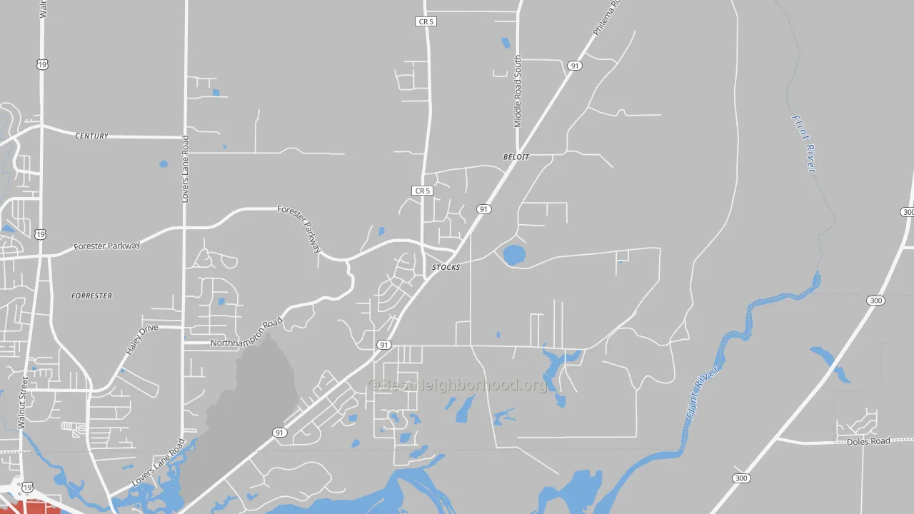 Transit Grade map of Stocks, GA