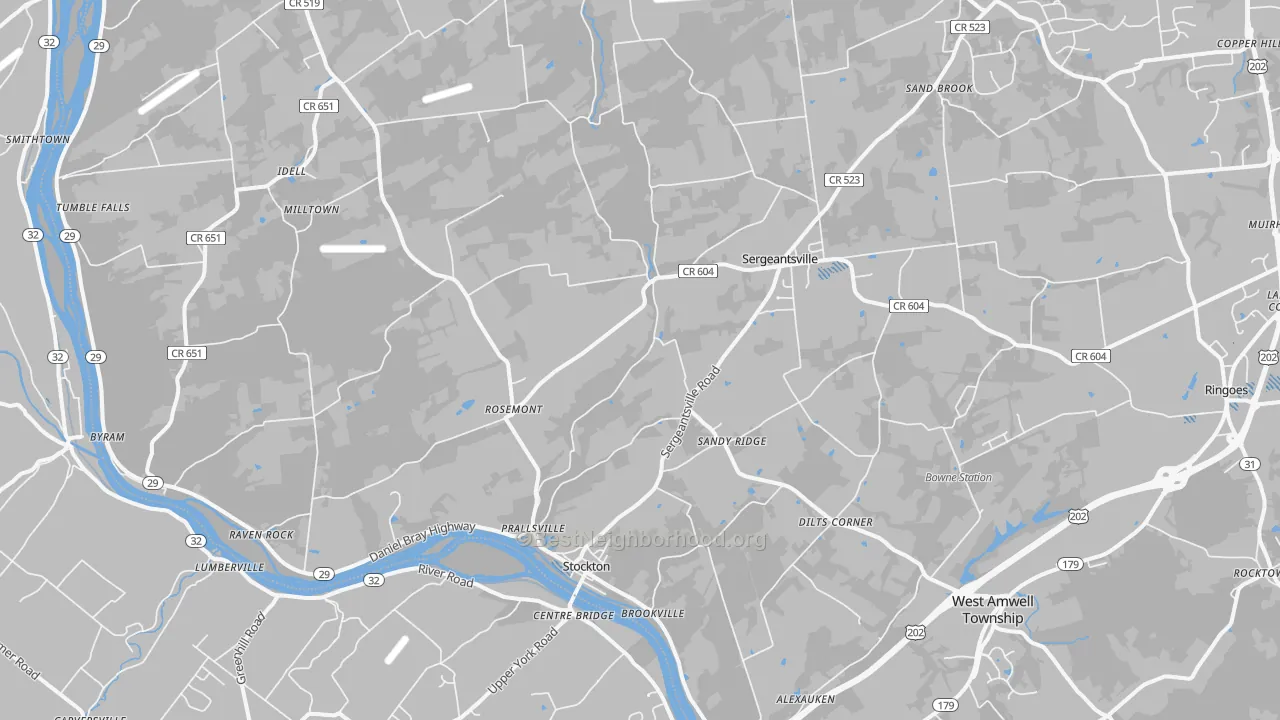 Transit Grade map of Stockton, NJ