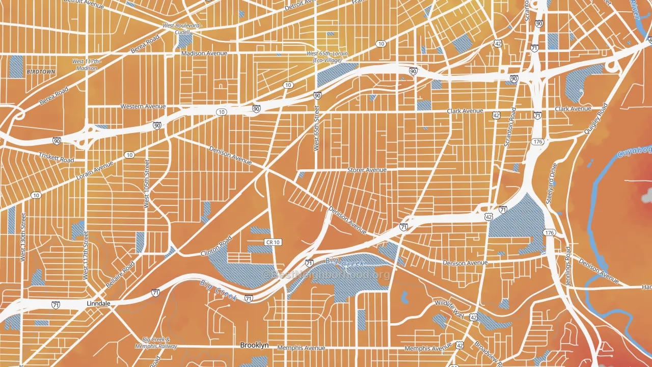 Transit Grade map of Stockyards, Cleveland, OH