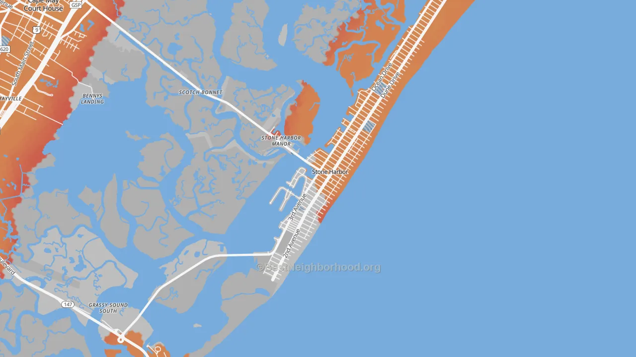 Transit Grade map of Stone Harbor, NJ