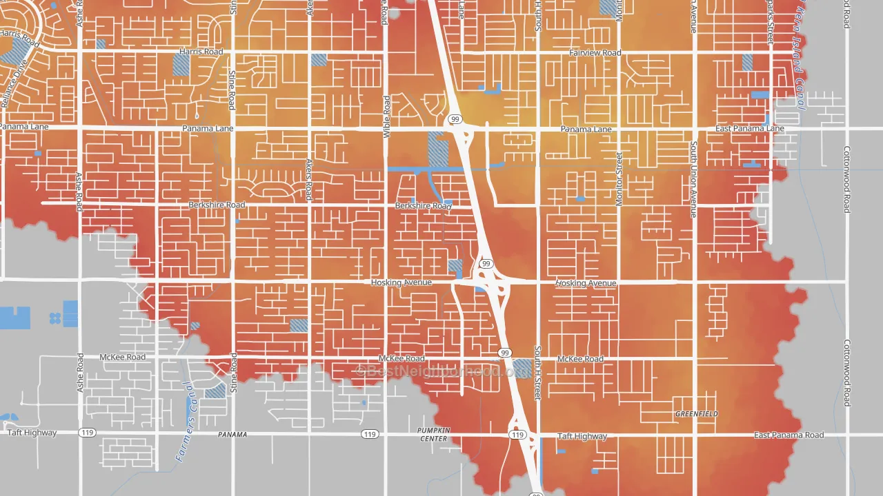 Transit Grade map of Stone Meadows, Bakersfield, CA