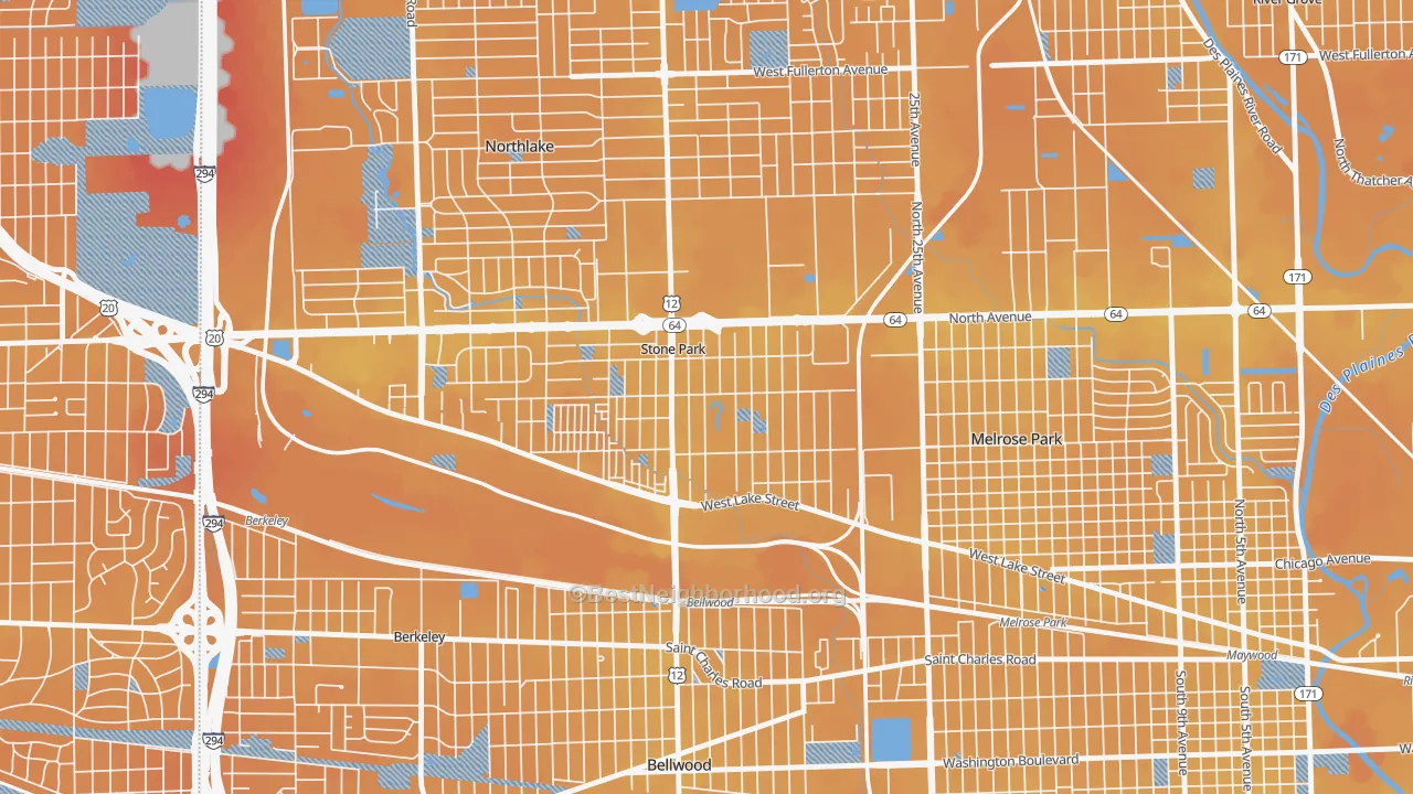 Transit Grade map of Stone Park, IL