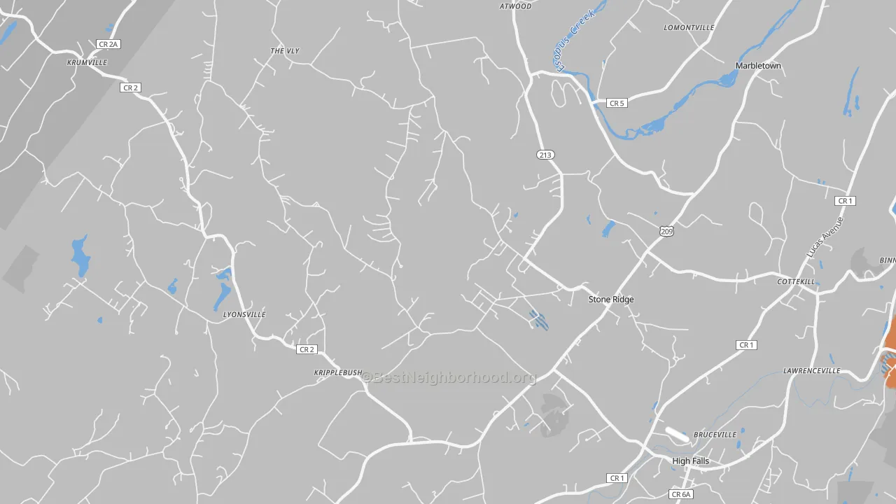 Transit Grade map of Stone Ridge, NY