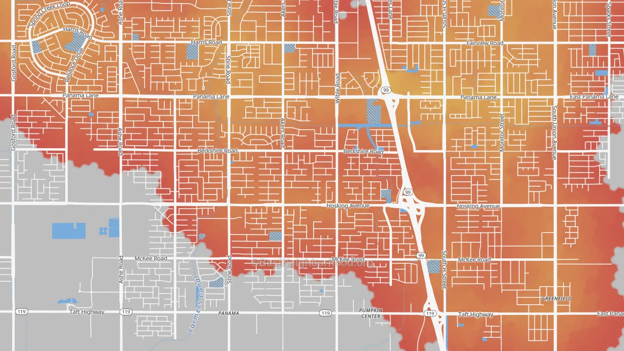 Transit Grade map of Stonegate, Bakersfield, CA