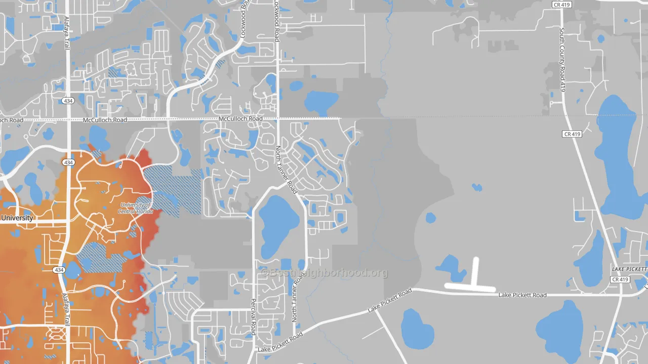 Transit Grade map of Stonemeade, Alafaya, FL