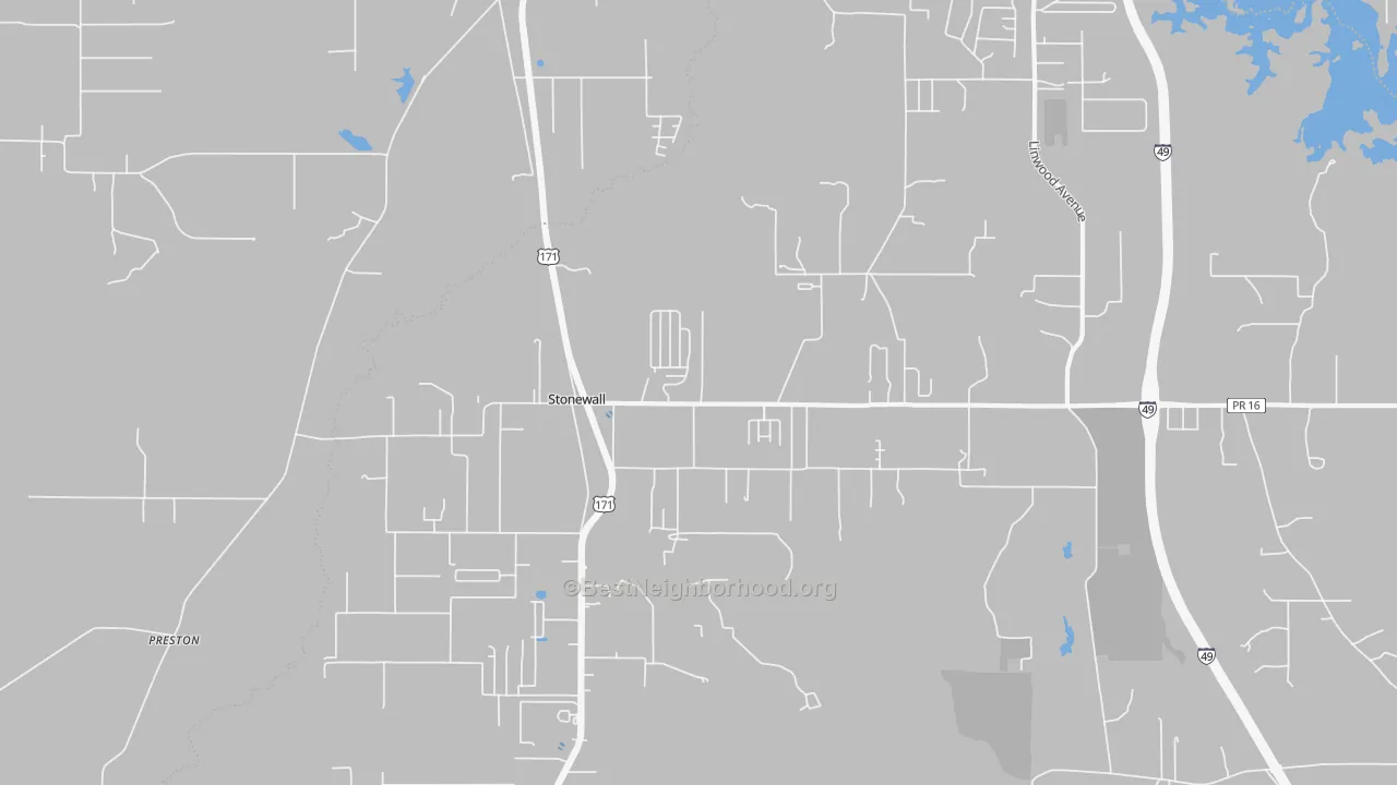 Transit Grade map of Stonewall, LA